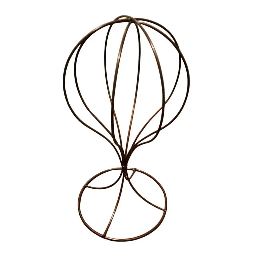 Metal Wire Hat Stand Wig Display Holder Bronze Vintage Style Retail Storage
